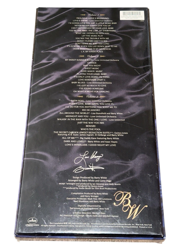 BARRY WHITE Just for You (1992 Mercury Records) 3 Cassette Tape Box Set SEALED - Image 2 of 3