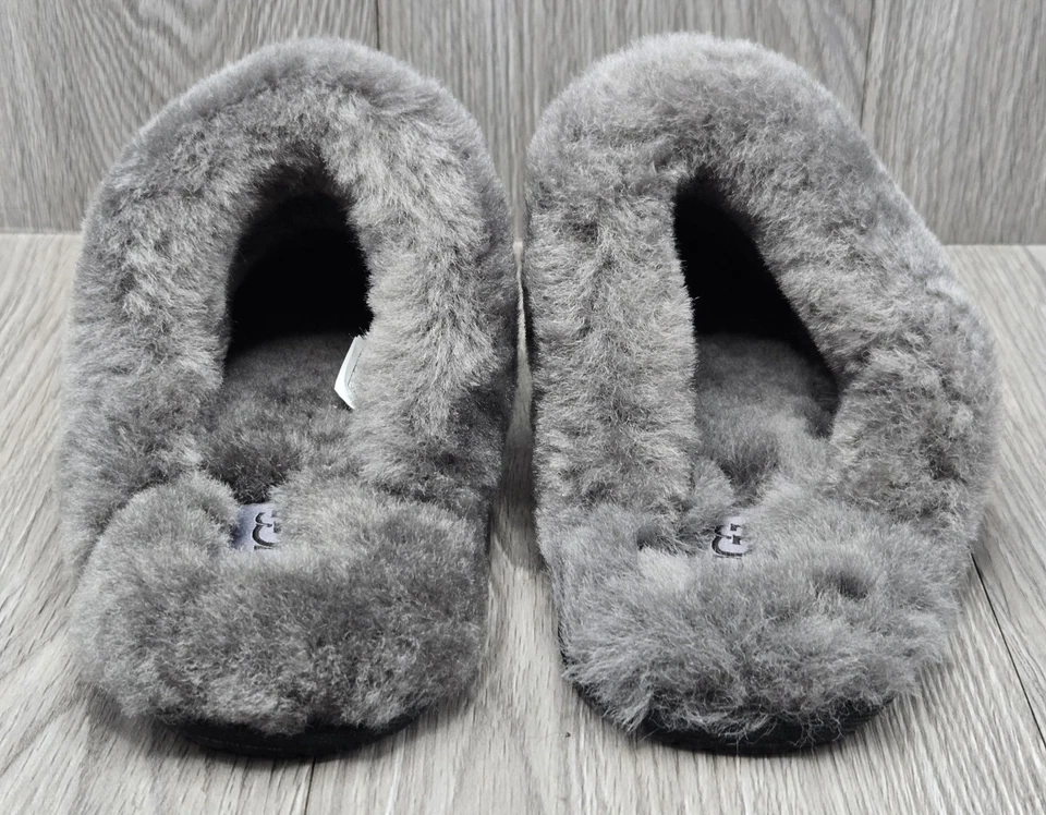 UGG Scuffette II Womens Size 7 Slip On Mules Fluffy Slippers Shoes Black 1106872 - Image 2 of 4