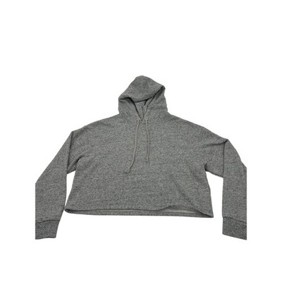 H&M Divided Basic Grey Heather Cropped Hoodie Sweatshirt Womens Large