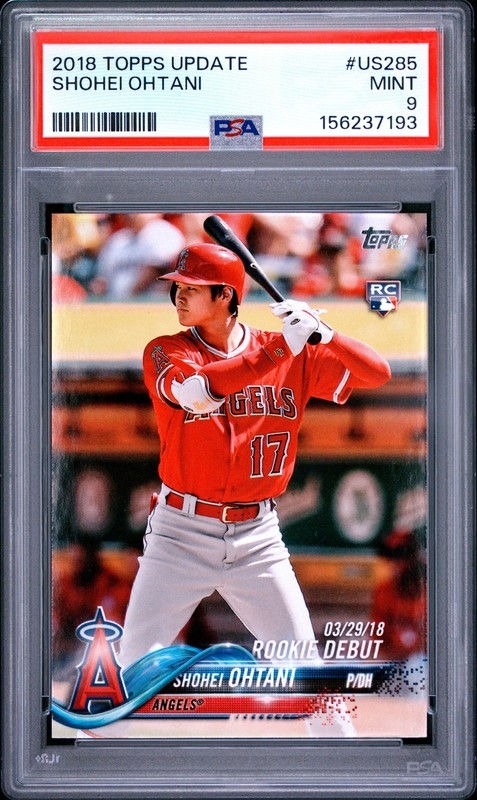 2018 Topps Update #US285 Shohei Ohtani PSA 9 Rookie RC Angels