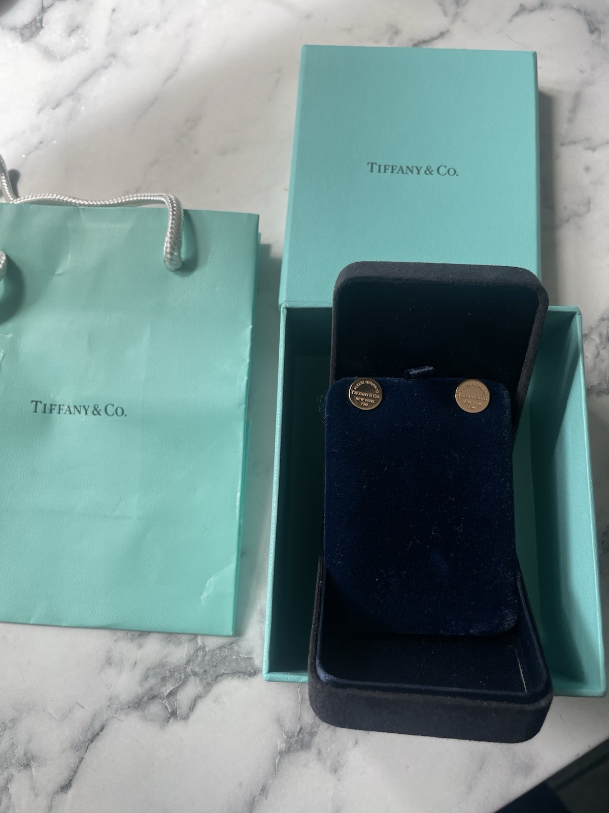 Tiffany And Co. Return To Tiffany 18k Rose Gold Stud Earrings