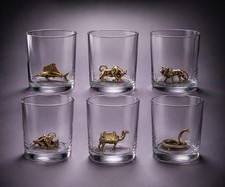 Whiskey Glass, Metal Figure , Barware , Gift , Scotch Glass
