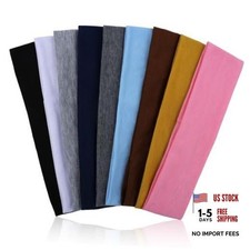 9Pcs Headbands for Women  Men, Non Slip Sweat Band Fashion Elastic 9Colors-4