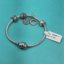 Complete Authentic Pandora 925 Silver Bracelet Gift Set – Bracelet, Box & Card