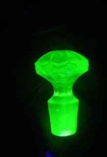 Vaseline Uranium Glass Bottle Stopper VINTAGE GLASSWORK