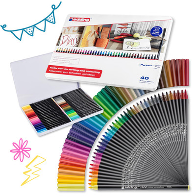 Edding 1300 Case Markers 40 Colors 34 Metal Of 40-Multicoloured Ed1300-40