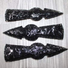 3 Obsidian Ornamental Tomahawk Heads 3463 Axe Hatchet Ax