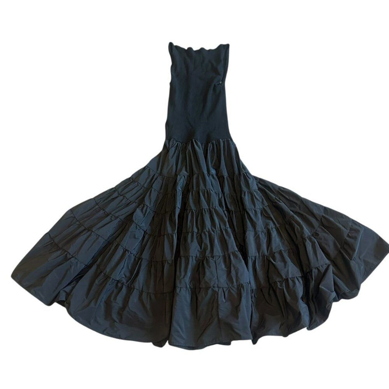 Meimeij Black Sleeveless Fit N Flare Dress Full Skirt Scoop Neck Size 40 Large