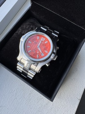 RENATO BEAST COLLEZIONI MENS CHRONOGRAPH ORANGE CARBON-FIBER DIAL