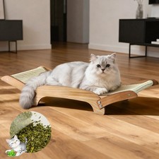 ExtraLarger 3In1 Sisal Cat Scratcher Bed 26 Inch Pad Large Solid Wood Frame