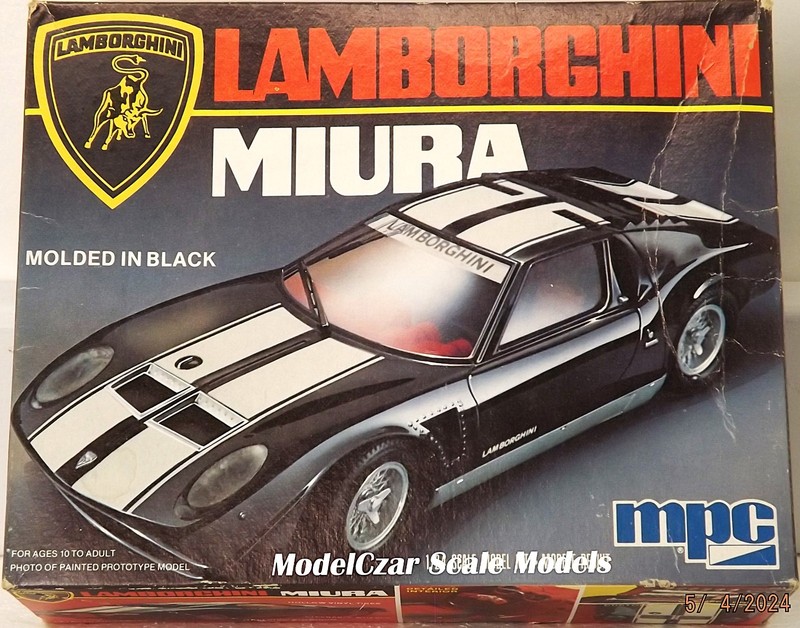 1971 LAMBORGHINI MURA 1/24TH SCALE MPC #1-0551 MODEL KIT OPEN BOX 'BAGGED' PARTS