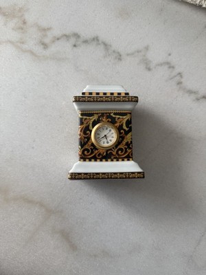 Rosenthal Versace Barocco Miniature Desk Clock   Fine Porcelain, 1990s