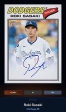 26 Topps Bunt DIGITAL Heritage Blue Ink Real One Signature ICONIC Roki Sasaki