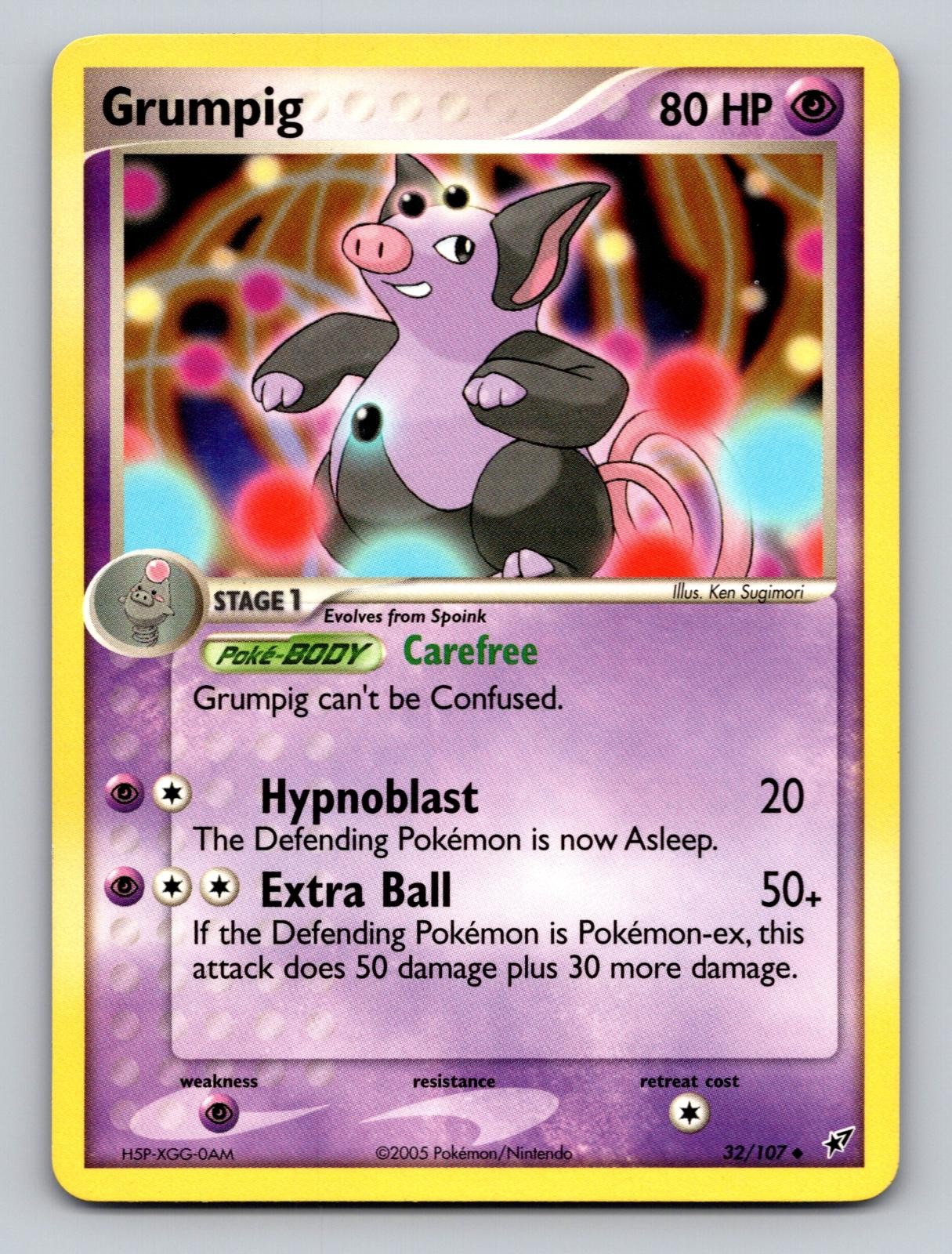 Grumpig 32/107 Uncommon Deoxys Pokemon LP