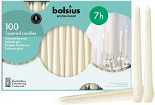 Ivory Taper Candles 100 Count Bulk Pack - 10 Inch Dinner Candle Set - 7 Burn...