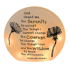 Stony Creek 6.25In Serenity Pre-Lit Orb, Glass, Courage Wisdom Change Spi1261