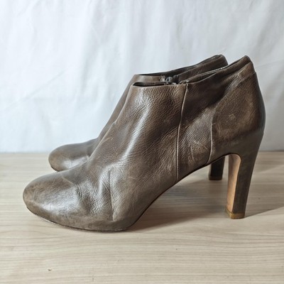 Roberto Del Carlo Boots Womens Size 9.5 Brown Leather Ankle Booties Made Italy
