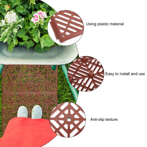 5 Pcs Rutschfeste Bodenmatte Garten Kunststoffboden Outdoor-Fußmatten - Bild 10 von 12
