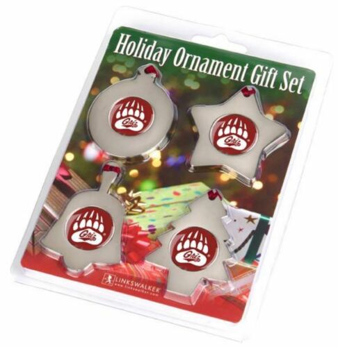University of Montana Grizzlies Logo  Christmas Ornament Set of 3 Free Shipping - Picture 1 of 2