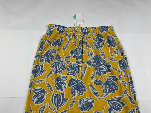 Women's Skies Are Blue Skirt Size XL Yellow Blue Floral Stretch Waist #492 - Picture 4 of 4