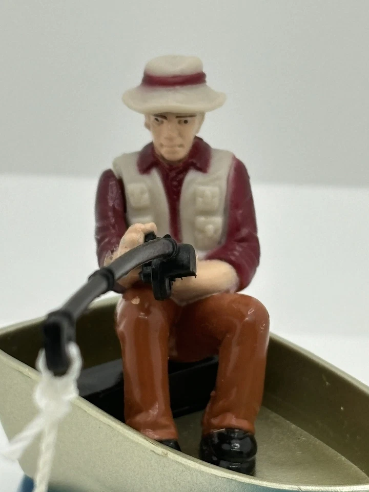 Vintage 4" Cake Topper DecoPac 2002 Fisherman In Boat w/ Fish - Image 3 of 4