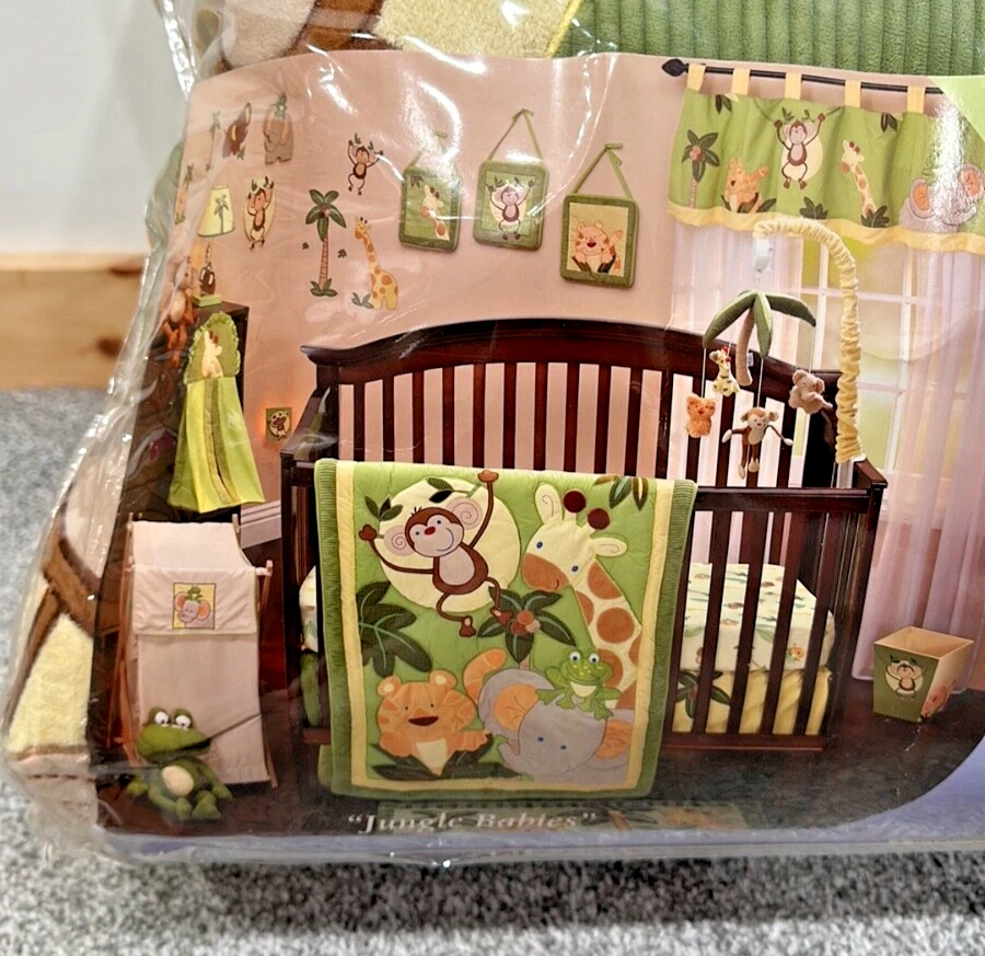 Nojo JUNGLE BABY 10 Piezas Cuna Ropa Ventana Set Elefante Mono Jirafa Rana Foto 2 de 4