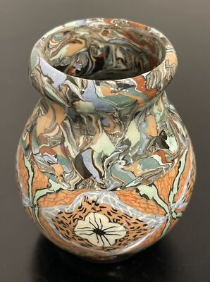 Jean Gerbino Vallauris France Mosaic Art Pottery Cabinet Vase 3.6