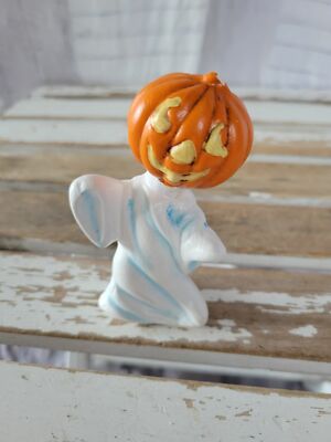 Ceramic pumpkin ghost vintage 1986 village decor