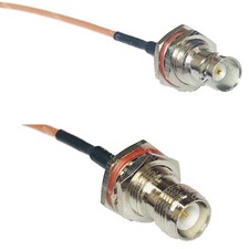 RG316 BNC FEMALE BIG BULKHEAD to RP-TNC FEMALE BULKHEAD RF Cable Rapid-SHIP LOT