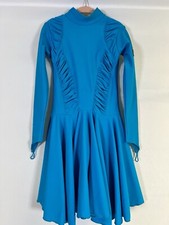 Ballroom Latin Dance Competition Dress for Pre-Teen girls Blue Size 8-10