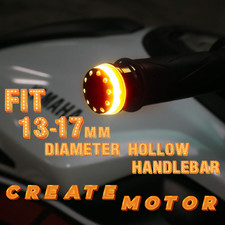 Motorcycle Led Bar End Lights Amber Turn Signal Indicators Black Finish