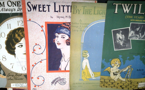 Antique Lot of (20+) Sheet Music Booklets Art Deco Crafting Decoupage Art