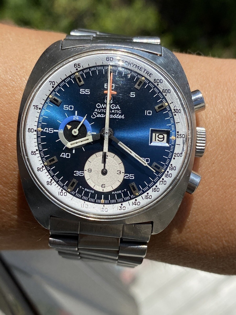 Vintage Omega Seamaster Chronograph Blue Omega Seamaster