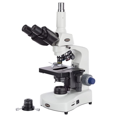 AmScope 40X-1000X LED Siedentopf Trinocular Dark-Brightfield Compound Microscope