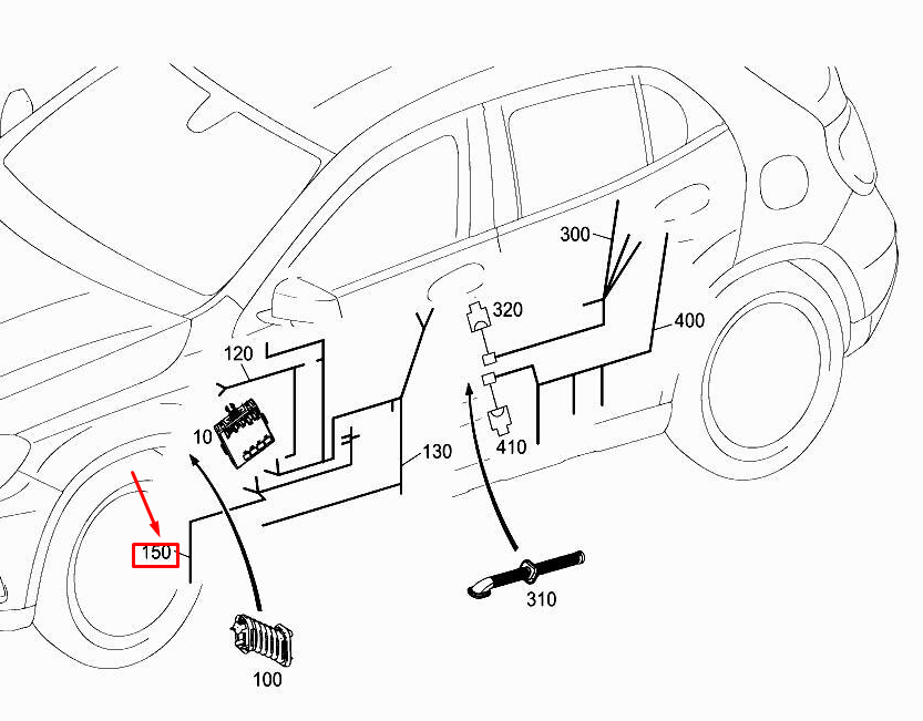 Neu MERCEDES-BENZ GLA X156 Kabelbaum Vordertür A2465402208 Original