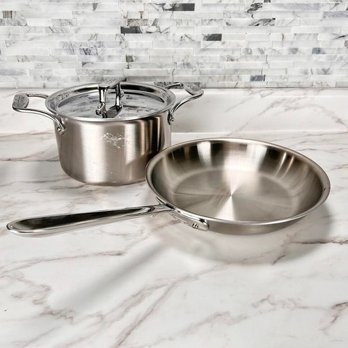 AllClad D5 Brushed 18/10 SS 5Ply Bonded 4qt Soup Pot w/Li d & 10