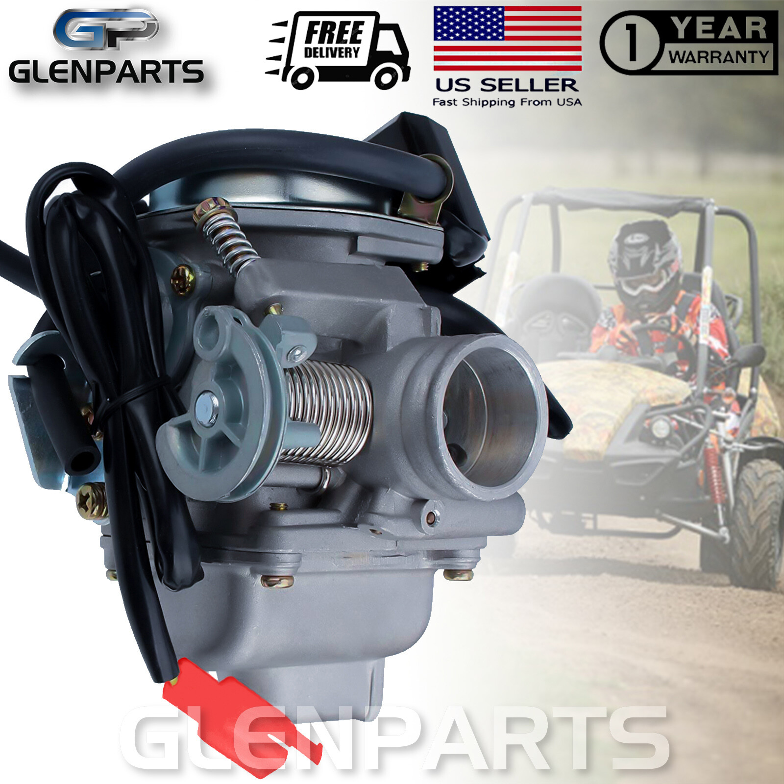 TWOM 24mm Carburetor Kit For GY6 150cc Scooter Moped ATV Go Kart With Intake Manifold