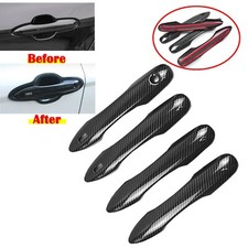 Gloss Carbon Fiber Print Keyless Door Handle Overlay Cover Fits 18-26 Camry