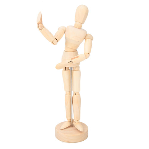 8 Inch Wooden Man Model Movable Limbs Puppet Art Drawing Action Figures Toy * - Bild 1 von 7