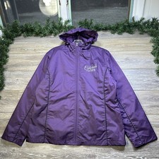 Rain Coat Size Large Purple Colorado Hooded Jacket Windbreaker Lined Zip