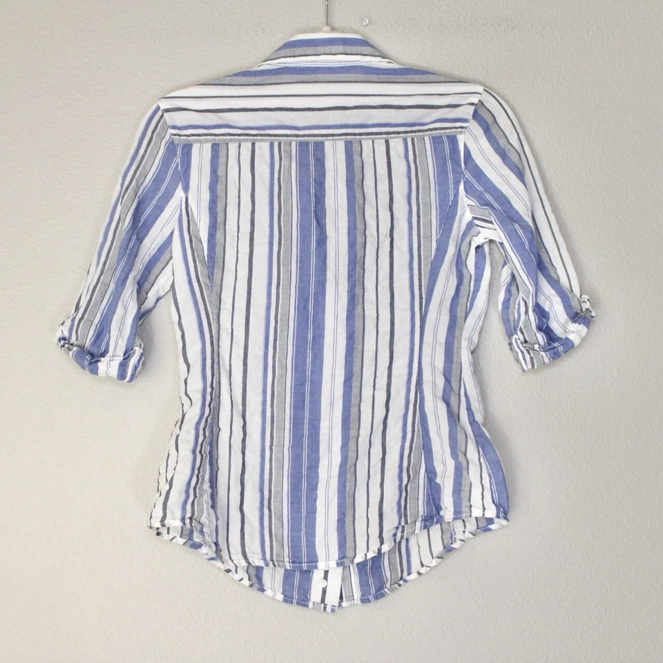 Camisa James Perse Estándar Mujer Talla 1 Botón Medio Puño Manga Ajustada Carrera Foto 4 de 4