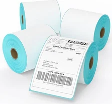 (4) Direct Thermal Shipping Labels Roll 4x6 For Zebra & Rollo Printers- 250/Roll