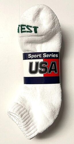 6 Paar HYTEST weiß gepolsterte Unterseite Arbeit/Sport tief geschnittene Herrensocken Größe 10-13 USA. - Bild 4 von 6