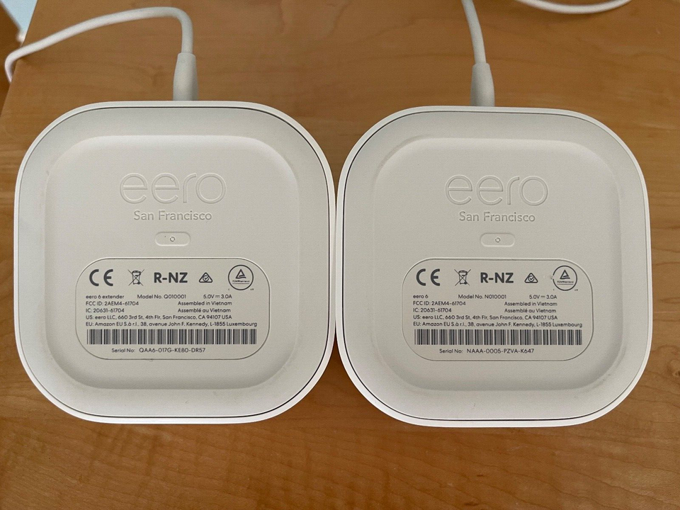 Eero 6 Router & Eero 6 Extender Dual Band Model Q010001 with power