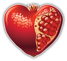 Pomegranate Food Shape Of Heart Car Bumper Sticker Decal 5