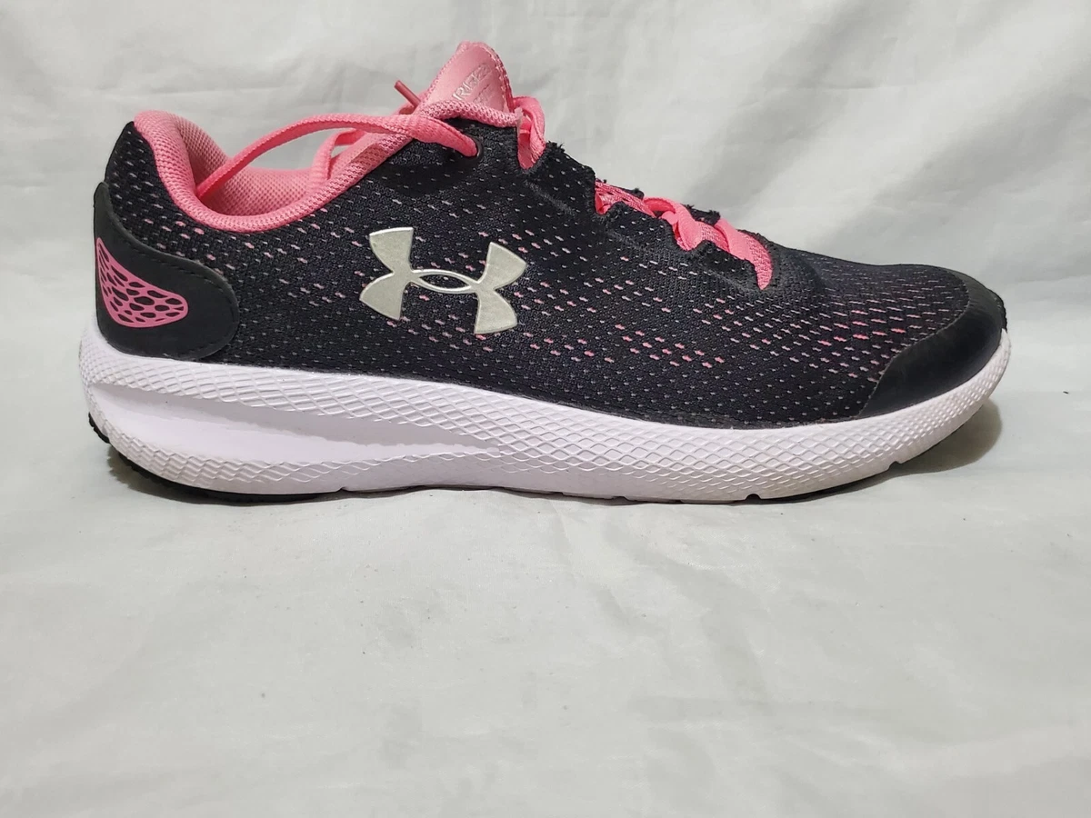 Under Armour Charged Pursuit 2 Pink Black Running Shoes Womens 8 6 youth