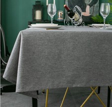 Tektrum 60"X84" Rectangle Faux Textured Tablecloth-Spill proof - Charcoal