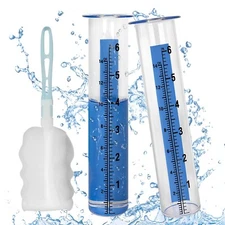2 Pack 6 inch rain gauge replacement tube glass for yard garden and outdoor hom