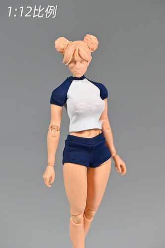 1/12 Japanese Sport Wear T-shirt Shorts Clothes Fit 6'' Female Action Figure - Picture 11 of 12