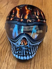 Save Phace Ghost Rider Flame Skull Paintball Mask & Goggles Thermal Lens Cosplay